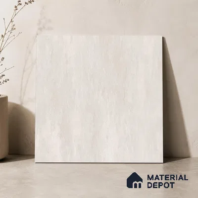 Plain Floor & Wall Tile TL 11101 Luna Chalk | 2 ft x 2 ft Matte Finish Vitrified Tile - 9 mm | Suitable For Living Room, Bedroom, Bathroom