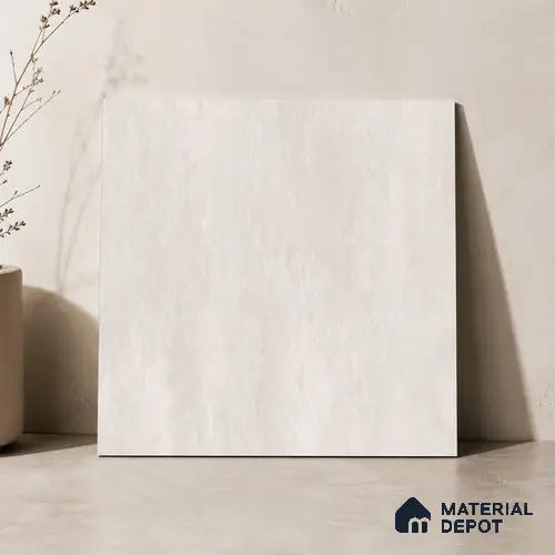 Plain Floor & Wall Tile TL 11101 Luna Chalk | 2 ft x 2 ft Matte Finish Vitrified Tile - 9 mm | Suitable For Living Room, Bedroom, Bathroom