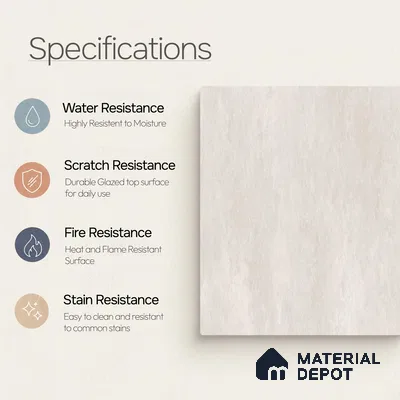 Plain Floor & Wall Tile TL 11101 Luna Chalk | 2 ft x 2 ft Matte Finish Vitrified Tile - 9 mm | Suitable For Living Room, Bedroom, Bathroom