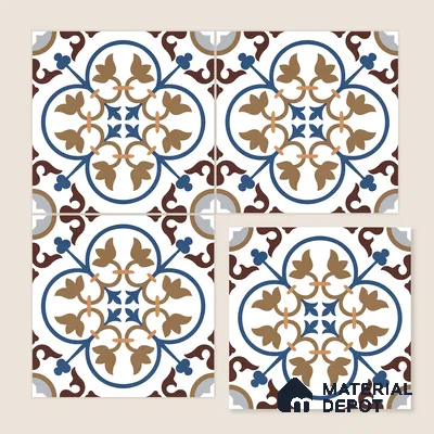 Moroccan Wall & Floor Tile TL 11105 Cordoba Fleur 1 ft x 1 ft Ceramic Matte Finish Tile - 10 mm | Suitable For Kitchen, Bathroom, Balcony