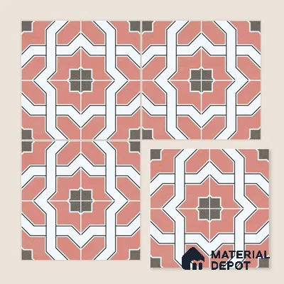 Moroccan Wall & Floor Tile TL 11119 Coral Mosaic 1 ft x 1 ft Ceramic Matte Finish Tile - 10 mm | Suitable For Kitchen, Bathroom, Balcony