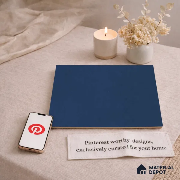 Plain Wall & Floor Base Tile TL 11130 Indigo Coast 1 ft x 1 ft Ceramic Matte Finish Tile - 10 mm | Suitable For Bathroom, Balcony & Kitchen Backsplash