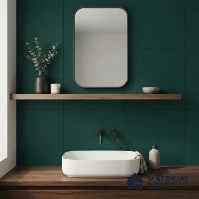 Plain Wall & Floor Base Tile TL 11131 Deep Teal 1 ft x 1 ft Ceramic Matte Finish Tile - 10 mm | Suitable For Bathroom, Balcony & Kitchen Backsplash