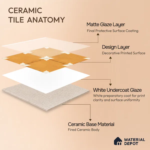 Moroccan Wall & Floor Athangudi Highlighter Tile TL 11181 Saffron Petal 1 ft x 1 ft Ceramic Matte Finish Tile - 10 mm | Suitable For Kitchen, Bathroom, Balcony