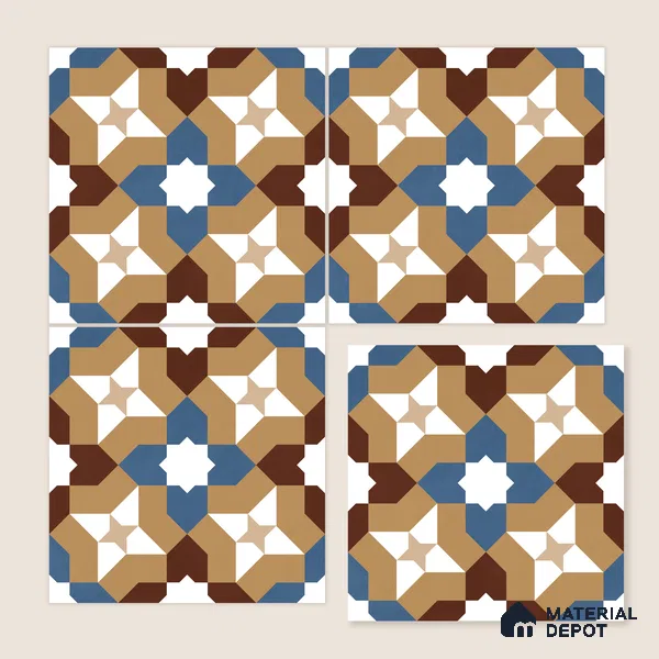 Moroccan Wall & Floor Tile TL 11185 Mosaic Terra 1 ft x 1 ft Ceramic Matte Finish Tile - 10 mm | Suitable For Kitchen, Bathroom, Balcony