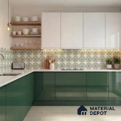 Moroccan Wall & Floor Highlighter 2 Tile TL 11191 Sage Radiance 1 ft x 1 ft Ceramic Matte Finish Tile - 10 mm | Suitable For Kitchen, Bathroom, Balcony