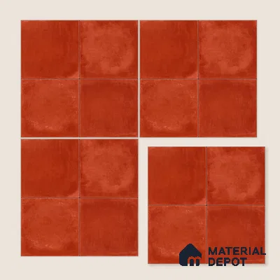 Moroccan Wall & Floor Center 1 Carpet Tile TL 11205 Terracotta Plain 1 ft x 1 ft Ceramic Matte Finish Tile - 10 mm | Suitable For Kitchen, Bathroom, Balcony