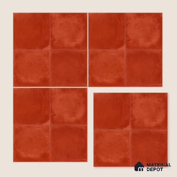 Moroccan Wall & Floor Center 1 Carpet Tile TL 11205 Terracotta Plain 1 ft x 1 ft Ceramic Matte Finish Tile - 10 mm | Suitable For Kitchen, Bathroom, Balcony