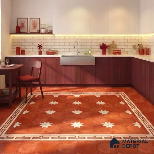 Moroccan Wall & Floor Center 3 Carpet Tile TL 11209 Starfire Terra 1 ft x 1 ft Ceramic Matte Finish Tile - 10 mm | Suitable For Bathroom, Balcony & Kitchen Backsplash