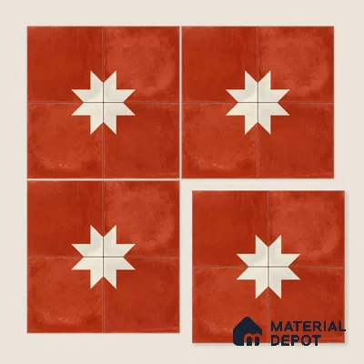 Moroccan Wall & Floor Center 3 Carpet Tile TL 11209 Starfire Terra 1 ft x 1 ft Ceramic Matte Finish Tile - 10 mm | Suitable For Kitchen, Bathroom, Living Room
