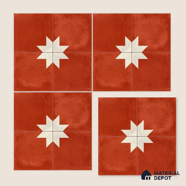 Moroccan Wall & Floor Center 3 Carpet Tile TL 11209 Starfire Terra 1 ft x 1 ft Ceramic Matte Finish Tile - 10 mm | Suitable For Kitchen, Bathroom, Living Room
