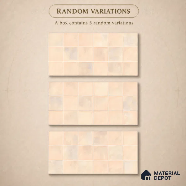 Faux Subway Wall Tile TL 11222 Blush Sand 2 ft x 1 ft Ceramic Glossy Finish Tile - 9 mm | Suitable For Bathroom, Dining Area, Kitchen Backsplash