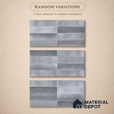Faux Subway Wall Tile TL 11228 Silver Mist 2 ft x 1 ft Ceramic Glossy Finish Tile - 9 mm | Suitable For Bathroom, Dining Area, Kitchen Backsplash