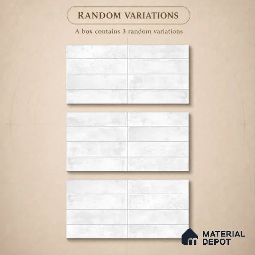 Faux Subway Wall Tile TL 11229 Frosted Cloud 2 ft x 1 ft Ceramic Glossy Finish Tile - 9 mm | Suitable For Bathroom, Balcony & Kitchen Backsplash