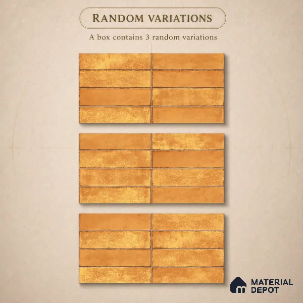Faux Subway Wall Tile TL 11230 Sunbaked Brick 2 ft x 1 ft Ceramic Glossy Finish Tile - 9 mm | Suitable For Bathroom, Dining Area, Kitchen Backsplash