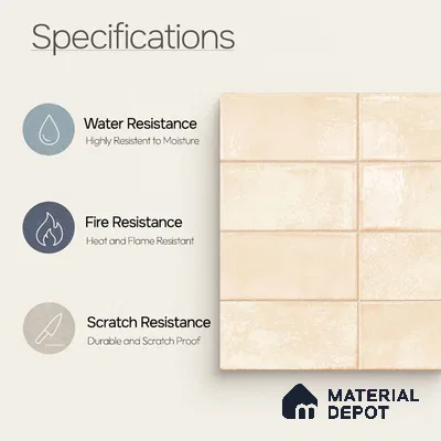 Faux Subway Wall Tile TL 11232 Ivory Drift 2 ft x 1 ft Ceramic Glossy Finish Tile - 9 mm | Suitable For Bathroom, Dining Area, Kitchen Backsplash