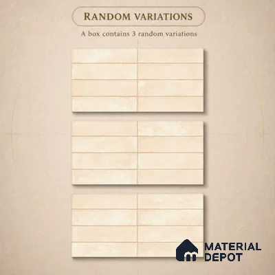 Faux Subway Wall Tile TL 11232 Ivory Drift 2 ft x 1 ft Ceramic Glossy Finish Tile - 9 mm | Suitable For Bathroom, Dining Area, Kitchen Backsplash