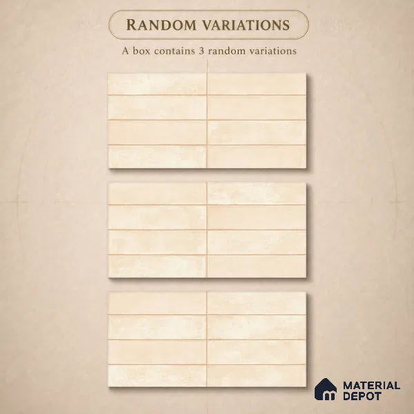 Faux Subway Wall Tile TL 11232 Ivory Drift 2 ft x 1 ft Ceramic Glossy Finish Tile - 9 mm | Suitable For Bathroom, Dining Area, Kitchen Backsplash