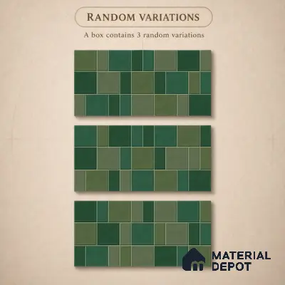 Faux Subway Wall Tile TL 11235 Verdant Mosaic 2 ft x 1 ft Ceramic Glossy Finish Tile - 9 mm | Suitable For Bathroom, Balcony & Kitchen Backsplash