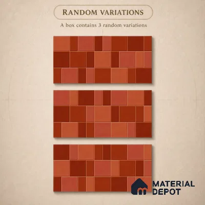 Faux Subway Wall Tile TL 11236 Terracotta Patch 2 ft x 1 ft Ceramic Glossy Finish Tile - 9 mm | Suitable For Bathroom, Basin Area, Kitchen Backsplash