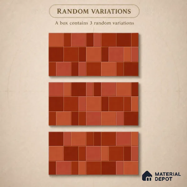 Faux Subway Wall Tile TL 11236 Terracotta Patch 2 ft x 1 ft Ceramic Glossy Finish Tile - 9 mm | Suitable For Bathroom, Basin Area, Kitchen Backsplash