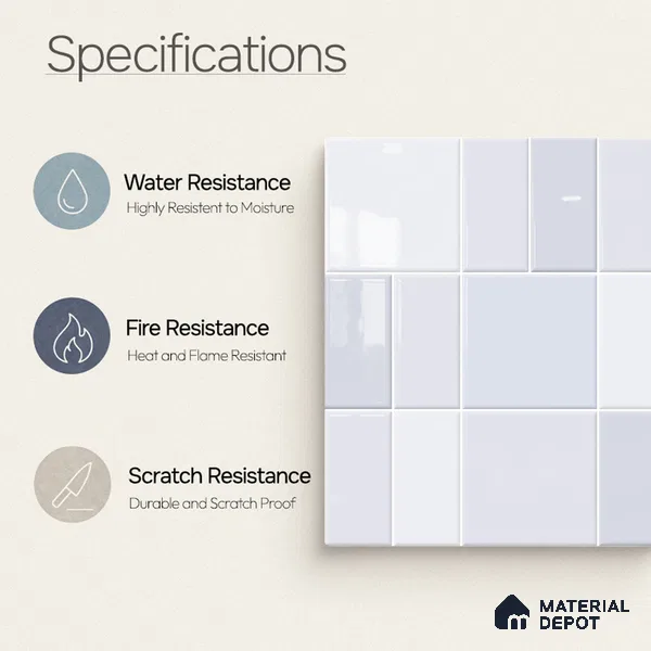 Faux Subway Wall Tile TL 11237 Frosted Mosaic 2 ft x 1 ft Ceramic Glossy Finish Tile - 9 mm | Suitable For Bathroom, Balcony & Kitchen Backsplash