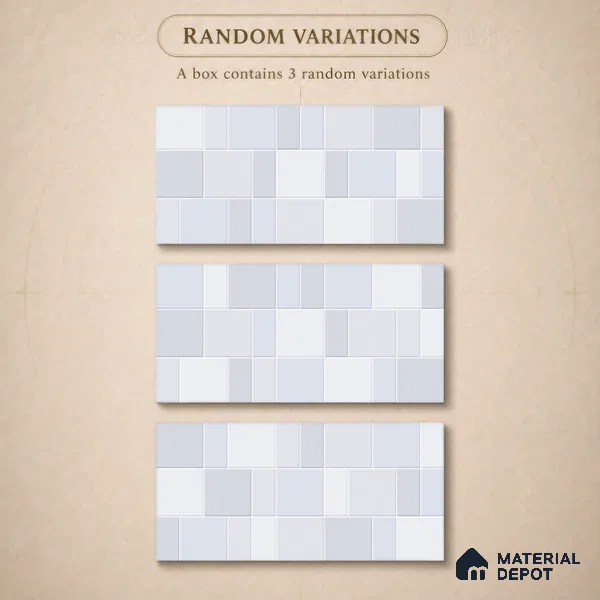 Faux Subway Wall Tile TL 11237 Frosted Mosaic 2 ft x 1 ft Ceramic Glossy Finish Tile - 9 mm | Suitable For Bathroom, Balcony & Kitchen Backsplash