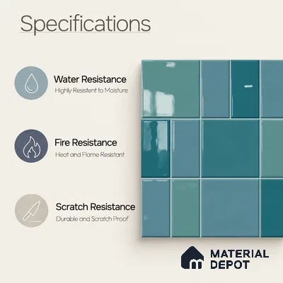 Faux Subway Wall Tile TL 11240 Aegean Mosaic 2 ft x 1 ft Ceramic Glossy Finish Tile - 9 mm | Suitable For Bathroom, Balcony & Kitchen Backsplash