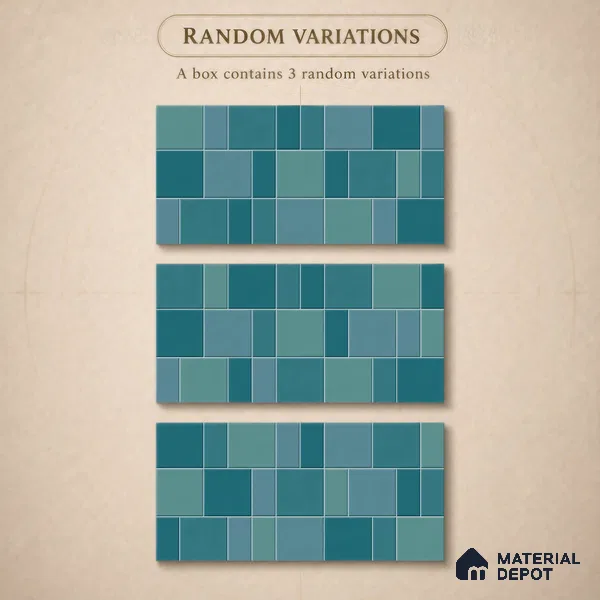 Faux Subway Wall Tile TL 11240 Aegean Mosaic 2 ft x 1 ft Ceramic Glossy Finish Tile - 9 mm | Suitable For Bathroom, Balcony & Kitchen Backsplash