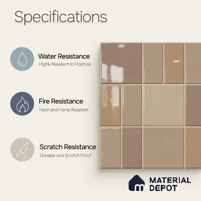 Faux Subway Wall Tile TL 11241 Sand Mosaic 2 ft x 1 ft Ceramic Glossy Finish Tile - 9 mm | Suitable For Bathroom, Basin Area, Kitchen Backsplash