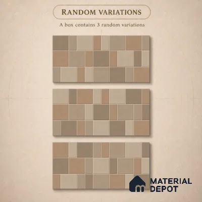 Faux Subway Wall Tile TL 11241 Sand Mosaic 2 ft x 1 ft Ceramic Glossy Finish Tile - 9 mm | Suitable For Bathroom, Basin Area, Kitchen Backsplash