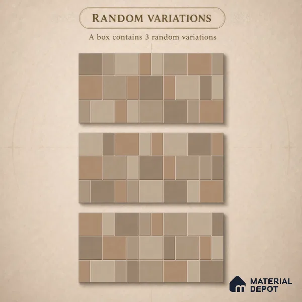 Faux Subway Wall Tile TL 11241 Sand Mosaic 2 ft x 1 ft Ceramic Glossy Finish Tile - 9 mm | Suitable For Bathroom, Basin Area, Kitchen Backsplash