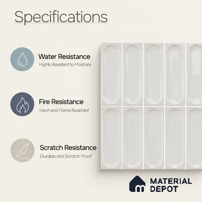 Faux Subway Wall Tile TL 11243 Ovaline Mist 2 ft x 1 ft Ceramic Glossy Finish Tile - 9 mm | Suitable For Bathroom, Balcony & Kitchen Backsplash