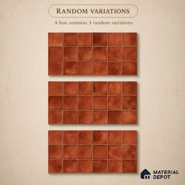 Faux Subway Wall Tile TL 11259 Sienna Ember 2 ft x 1 ft Ceramic Glossy Finish Tile - 9 mm | Suitable For Bathroom, Basin Area, Kitchen Backsplash