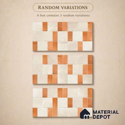 Faux Subway Wall Tile TL 11260 Terracotta Block 2 ft x 1 ft Ceramic Granulla Finish Tile - 9 mm | Suitable For Bathroom, Balcony & Kitchen Backsplash (Sample)