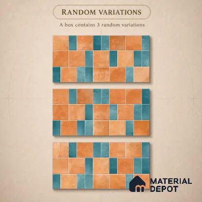 Faux Subway Wall Tile TL 11261 Terracotta Azure 2 ft x 1 ft Ceramic Granulla Finish Tile - 9 mm | Suitable For Bathroom, Basin Area, Kitchen Backsplash