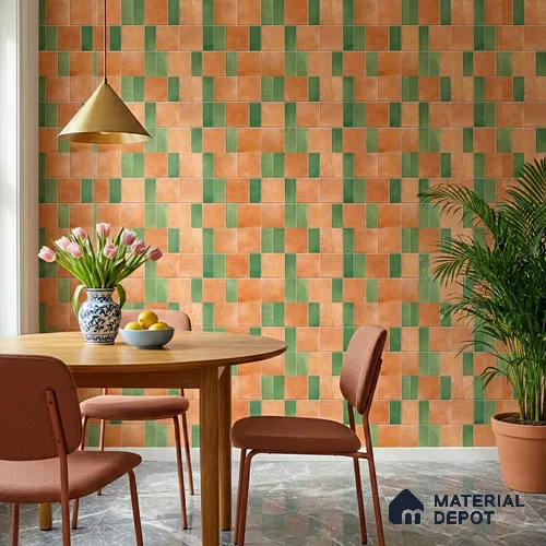 Faux Subway Wall Tile TL 11262 Terracotta Grove 2 ft x 1 ft Ceramic Granulla Finish Tile - 9 mm | Suitable For Bathroom, Basin Area, Kitchen Backsplash