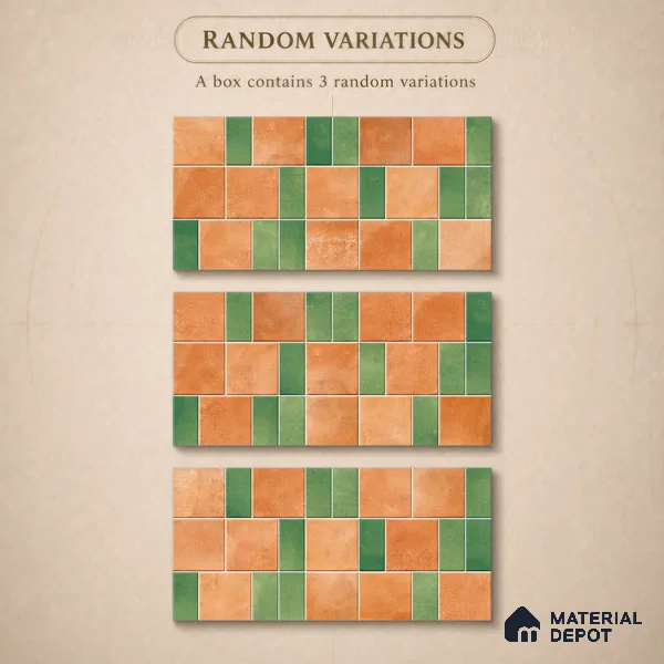 Faux Subway Wall Tile TL 11262 Terracotta Grove 2 ft x 1 ft Ceramic Granulla Finish Tile - 9 mm | Suitable For Bathroom, Basin Area, Kitchen Backsplash