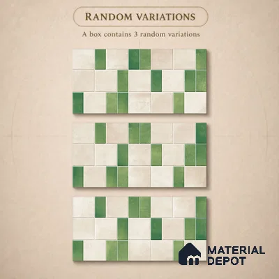 Faux Subway Wall Tile TL 11263 Verdant Block 2 ft x 1 ft Ceramic Granulla Finish Tile - 9 mm | Suitable For Bathroom, Balcony & Kitchen Backsplash (Sample)