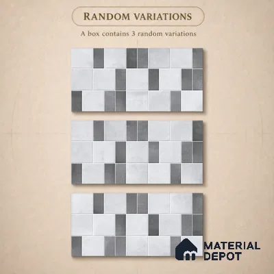 Faux Subway Wall Tile TL 11266 Urban Grid 2 ft x 1 ft Ceramic Granulla Finish Tile - 9 mm | Suitable For Bathroom, Balcony & Kitchen Backsplash