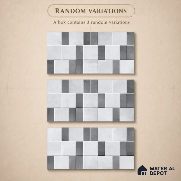 Faux Subway Wall Tile TL 11266 Urban Grid 2 ft x 1 ft Ceramic Granulla Finish Tile - 9 mm | Suitable For Bathroom, Balcony & Kitchen Backsplash