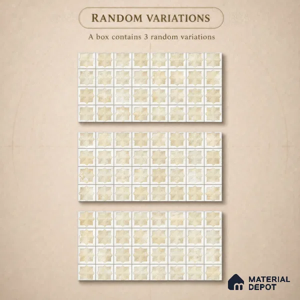 Patterned Wall Tile TL 11267 Sandstone Star 2 ft x 1 ft Ceramic Granulla Finish Tile - 9 mm | Suitable For Bathroom, Balcony & Kitchen Backsplash (Sample)