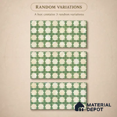 Patterned Wall Tile TL 11268 Sage Star 2 ft x 1 ft Ceramic Granulla Finish Tile - 9 mm | Suitable For Bathroom, Balcony & Kitchen Backsplash