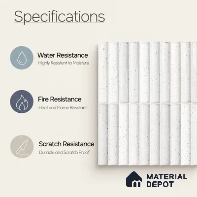 Faux Subway Wall Tile TL 11290 Speckled Ridge 1 ft x 1 ft Ceramic Glossy Finish Tile - 10 mm | Suitable For Bathroom, Dining Area, Kitchen Backsplash