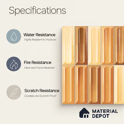 Faux Subway Wall Tile TL 11295 Amber Prism 1 ft x 1 ft Ceramic Glossy Finish Tile - 10 mm | Suitable For Bathroom, Basin Area, Kitchen Backsplash