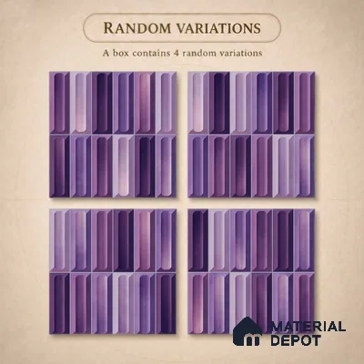 Faux Subway Wall Tile TL 11297 Violet Prism 1 ft x 1 ft Ceramic Glossy Finish Tile - 10 mm | Suitable For Bathroom, Balcony & Kitchen Backsplash (Sample)