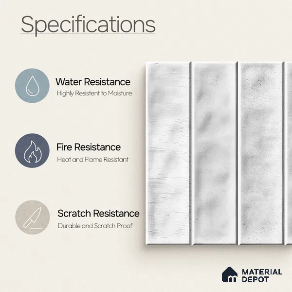 Faux Subway Wall Tile TL 11300 Frosted Plank 1 ft x 1 ft Ceramic Glossy Finish Tile - 10 mm | Suitable For Bathroom, Dining Area, Kitchen Backsplash
