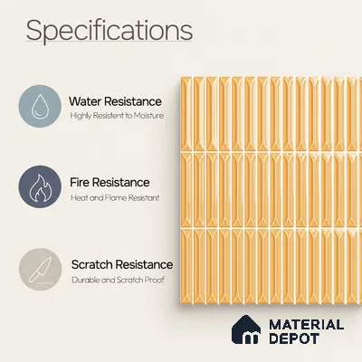 Faux Kitkat Subway Wall Tile TL 11307 Honey Arrow 1 ft x 1 ft Ceramic Glossy Finish Tile - 10 mm | Suitable For Bathroom, Dining Area, Kitchen Backsplash