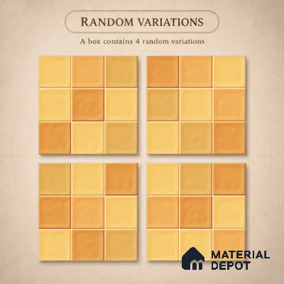 Faux Subway Wall Tile TL 11314 Amber Glow 1 ft x 1 ft Ceramic Glossy Finish Tile - 10 mm | Suitable For Bathroom, Dining Area, Kitchen Backsplash