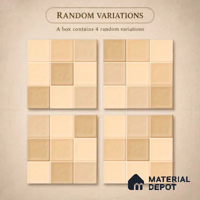 Faux Subway Wall Tile TL 11315 Honey Sand 1 ft x 1 ft Ceramic Glossy Finish Tile - 10 mm | Suitable For Bathroom, Dining Area, Kitchen Backsplash